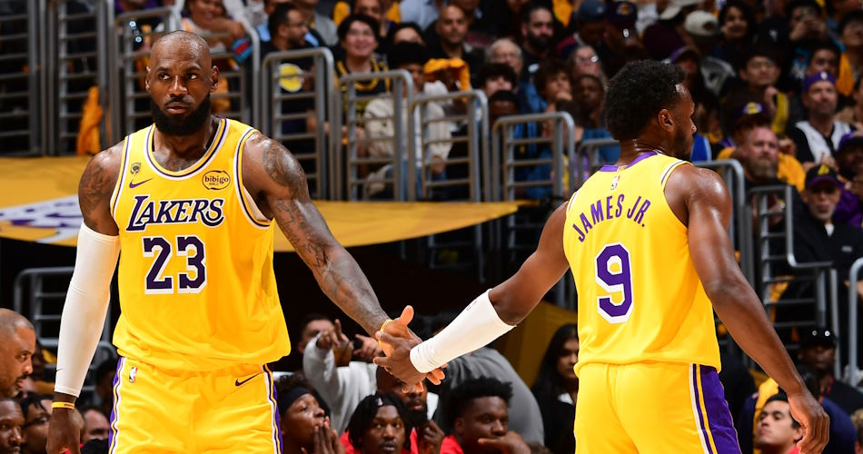 06568890 lebron bronny james los angeles lakers playoffs - Futbolinfo.az