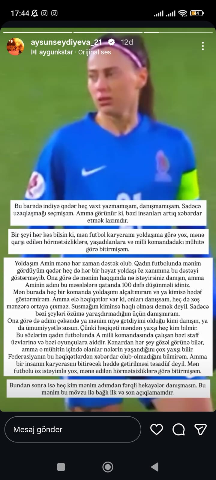 Milli üzvünün üsyanı: "Futbolu mənə edilən hörmətsizliklərə görə bitirmişəm" 8 a0d596c6 2272 4851 a4c3 94678bae42e0 - Futbolinfo.az
